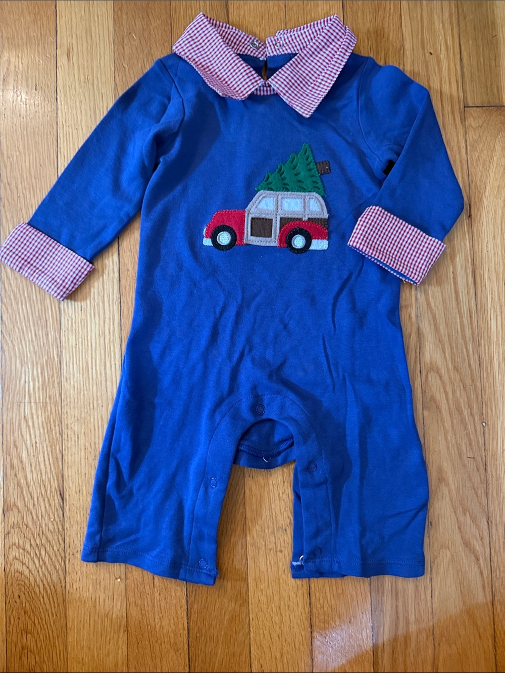 Mud Pie Christmas Romper with Appliqué, size 0-6 months